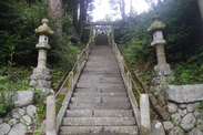 茨城県 朝香神社、石階段