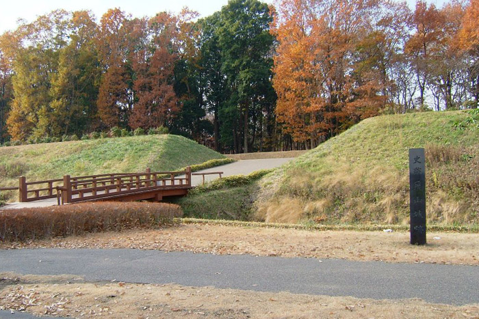 栃木県 飛山城史跡公園、木橋